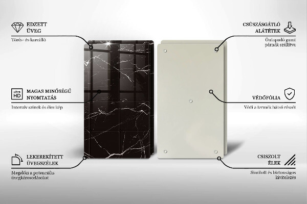 Sklo za varnú dosku Mramorové dlaždice