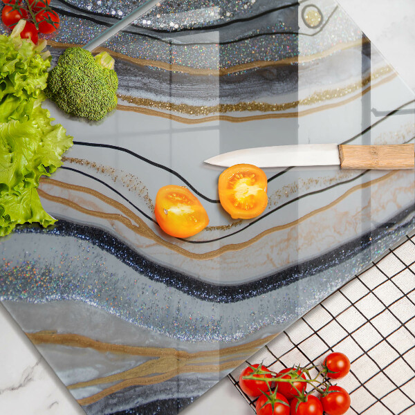 Sklo za varnú dosku skala so zlatom