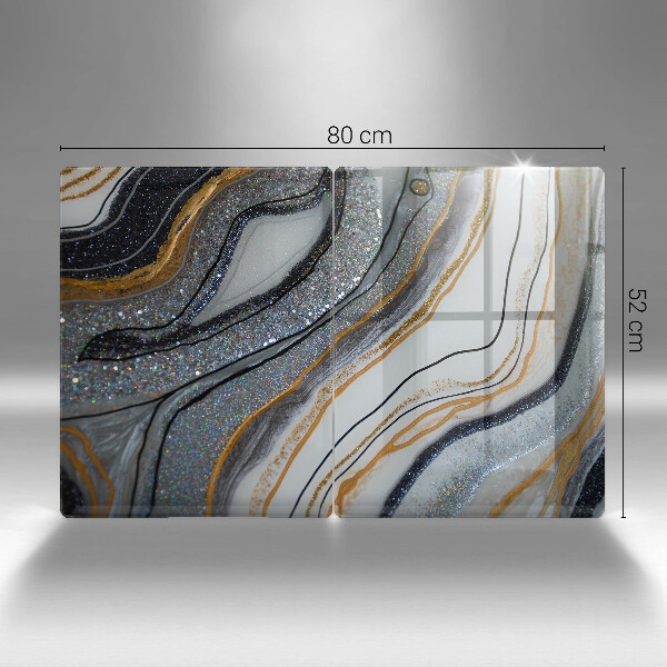 Sklo za varnú dosku skala so zlatom