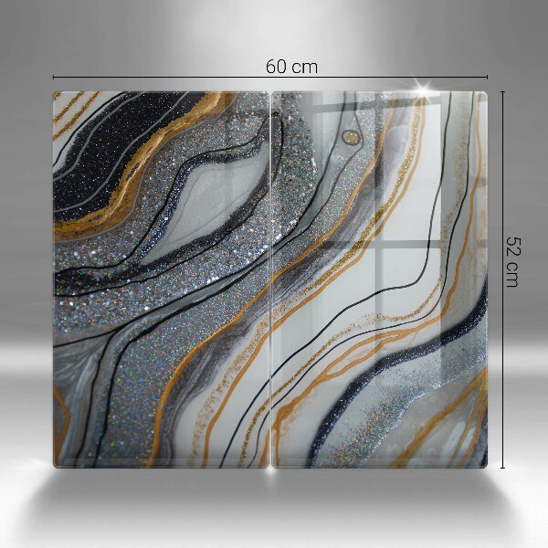 Sklo za varnú dosku skala so zlatom