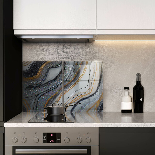 Sklo za varnú dosku skala so zlatom