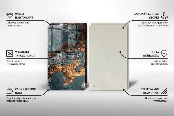 Sklo za varnú dosku Zlatá skalná štruktúra