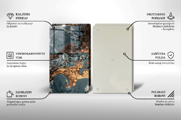 Sklo za varnú dosku Zlatá skalná štruktúra