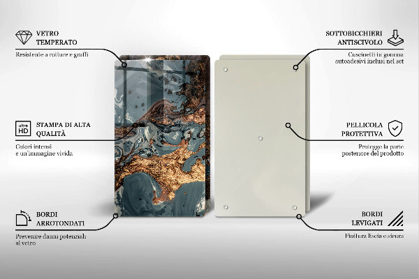 Sklo za varnú dosku Zlatá skalná štruktúra