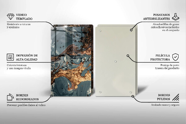 Sklo za varnú dosku Zlatá skalná štruktúra