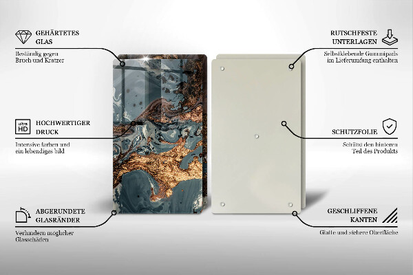 Sklo za varnú dosku Zlatá skalná štruktúra