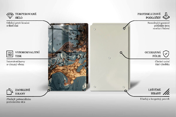 Sklo za varnú dosku Zlatá skalná štruktúra