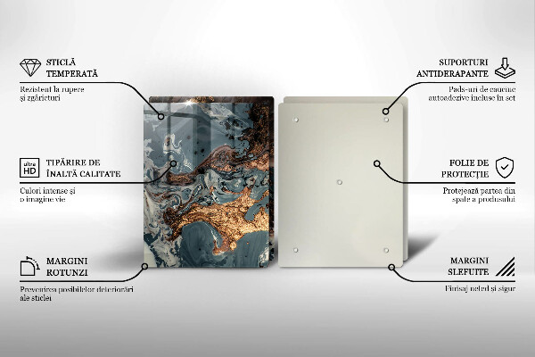 Sklo za varnú dosku Zlatá skalná štruktúra