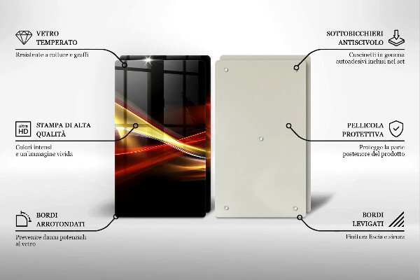 Sklo za varnú dosku Abstraktný dym a svetlo