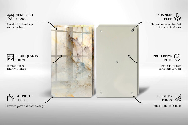 Sklo za varnú dosku Textúra mramoru so zlatom