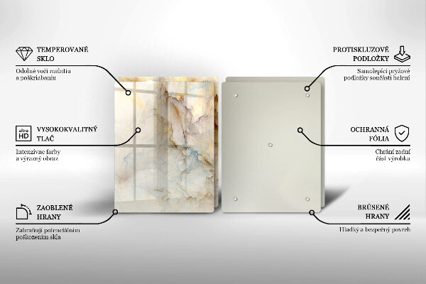 Sklo za varnú dosku Textúra mramoru so zlatom