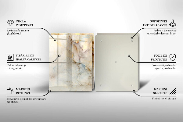 Sklo za varnú dosku Textúra mramoru so zlatom