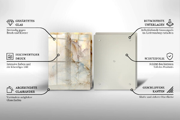 Sklo za varnú dosku Textúra mramoru so zlatom