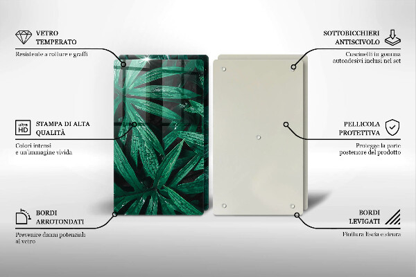 Sklo za varnú dosku Listy rastlín