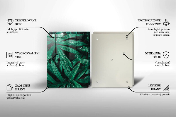 Sklo za varnú dosku Listy rastlín