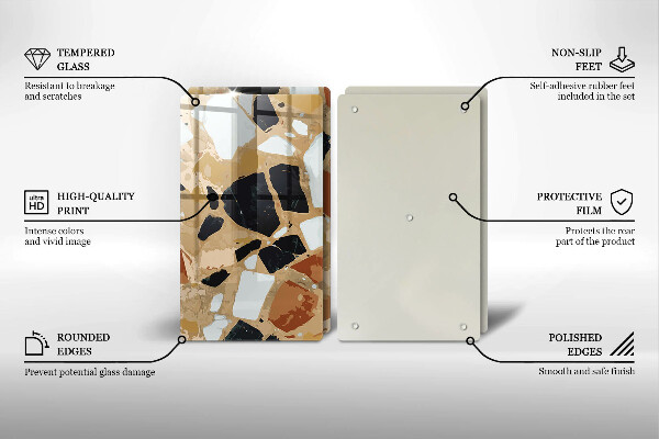 Sklo za varnú dosku Doska s dekoratívnymi kameňmi