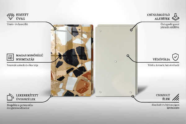 Sklo za varnú dosku Doska s dekoratívnymi kameňmi
