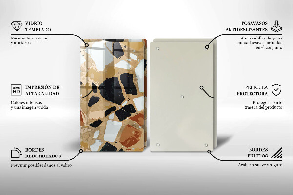 Sklo za varnú dosku Doska s dekoratívnymi kameňmi