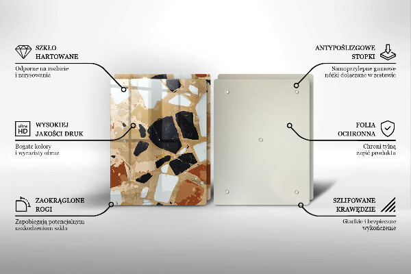 Sklo za varnú dosku Doska s dekoratívnymi kameňmi