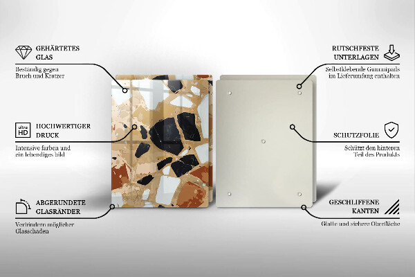 Sklo za varnú dosku Doska s dekoratívnymi kameňmi