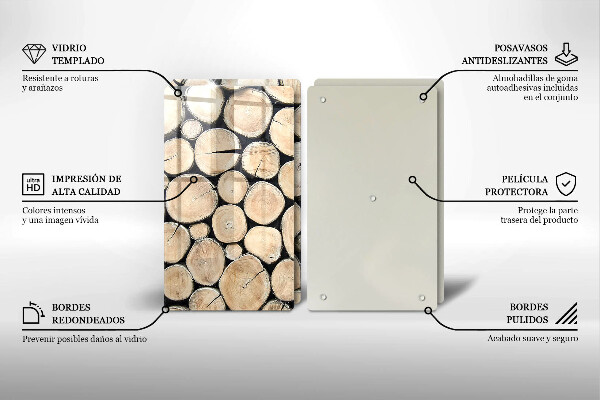 Sklo za varnú dosku Drevené kmene stromov