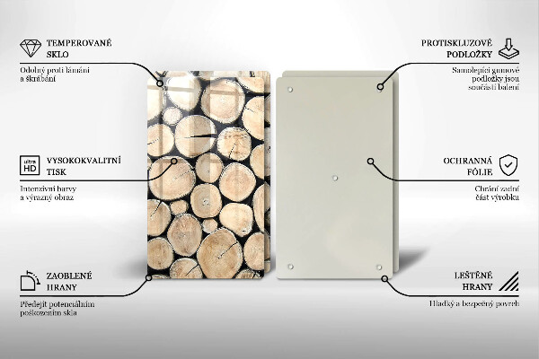 Sklo za varnú dosku Drevené kmene stromov