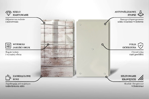 Sklo za varnú dosku Staré drevené dosky