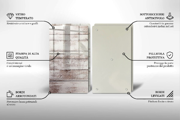 Sklo za varnú dosku Staré drevené dosky