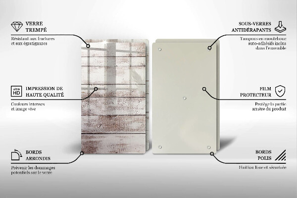 Sklo za varnú dosku Staré drevené dosky