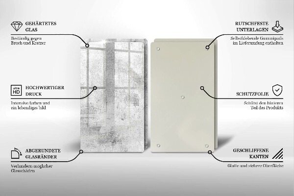 Sklo za varnú dosku Betónová textúra