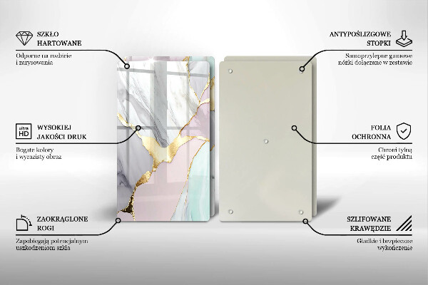 Sklo za varnú dosku Pastelový mramor