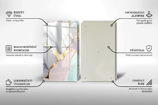 Sklo za varnú dosku Pastelový mramor