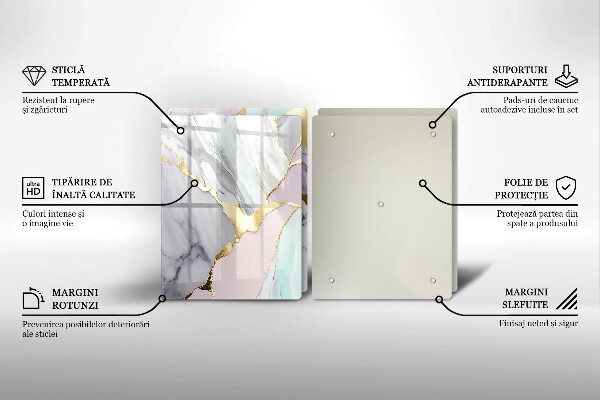 Sklo za varnú dosku Pastelový mramor