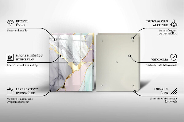 Sklo za varnú dosku Pastelový mramor