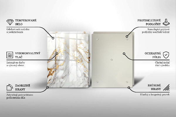 Sklo za varnú dosku Svetlý mramor so zlatom