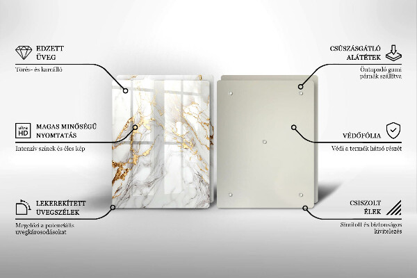 Sklo za varnú dosku Svetlý mramor so zlatom