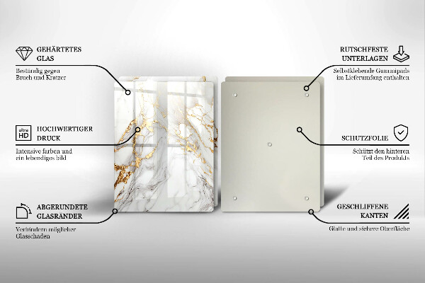 Sklo za varnú dosku Svetlý mramor so zlatom