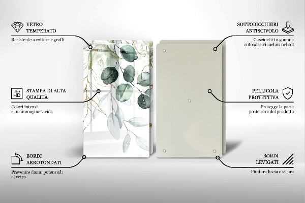 Sklo za varnú dosku Maľované rastliny