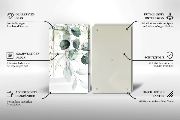 Sklo za varnú dosku Maľované rastliny
