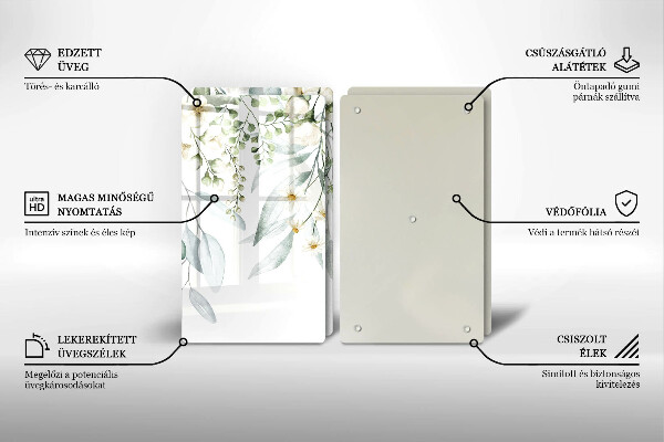 Sklo za varnú dosku Akvarelové rastliny