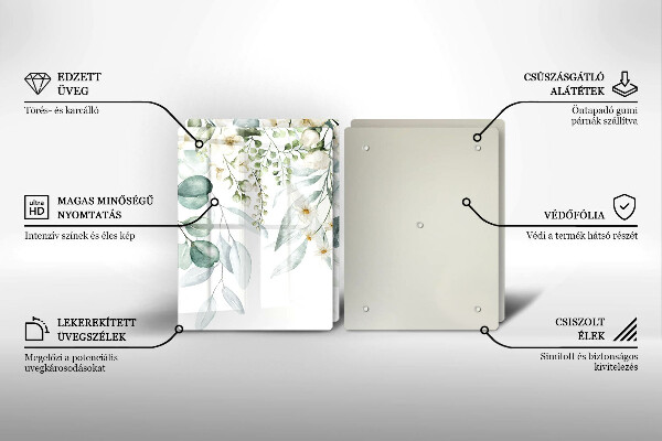 Sklo za varnú dosku Akvarelové rastliny