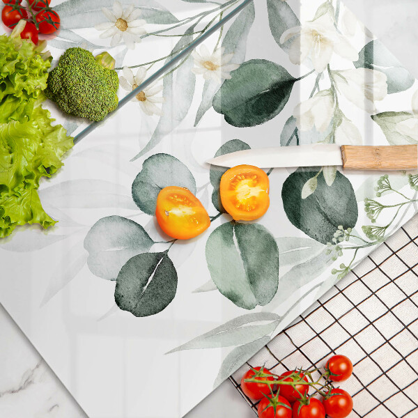 Sklo za varnú dosku Akvarelové rastliny