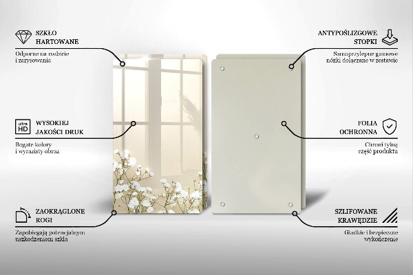 Sklo za varnú dosku Sadrové boho kvety