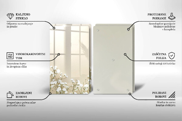 Sklo za varnú dosku Sadrové boho kvety