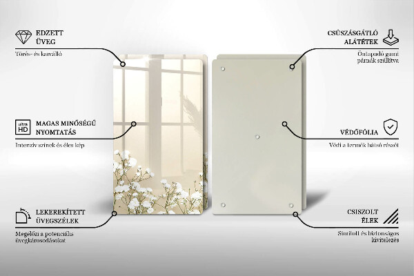 Sklo za varnú dosku Sadrové boho kvety