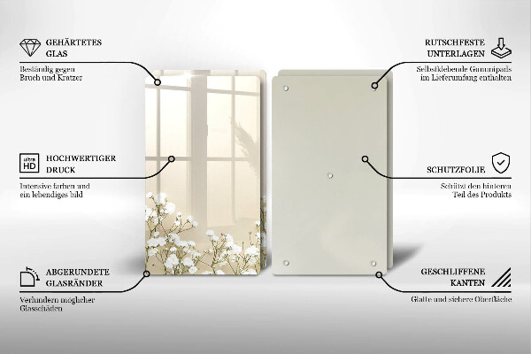 Sklo za varnú dosku Sadrové boho kvety