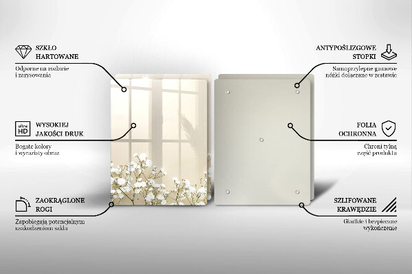 Sklo za varnú dosku Sadrové boho kvety