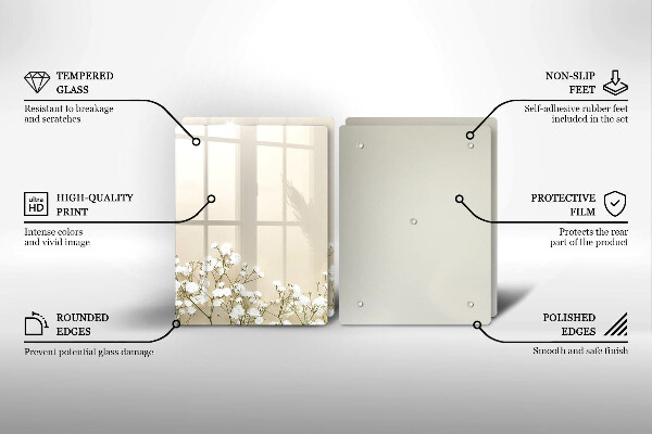 Sklo za varnú dosku Sadrové boho kvety