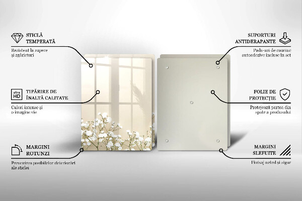 Sklo za varnú dosku Sadrové boho kvety