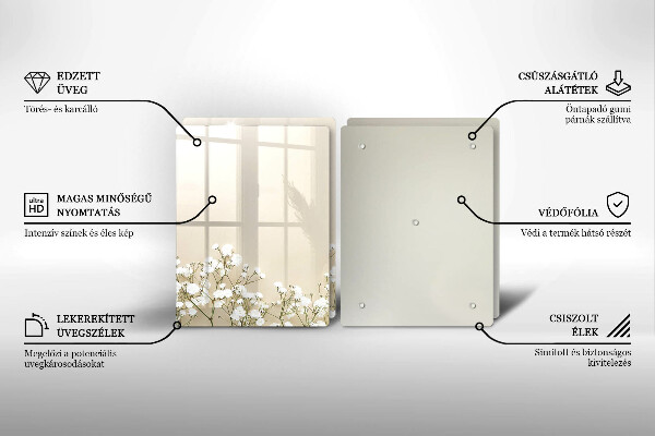 Sklo za varnú dosku Sadrové boho kvety